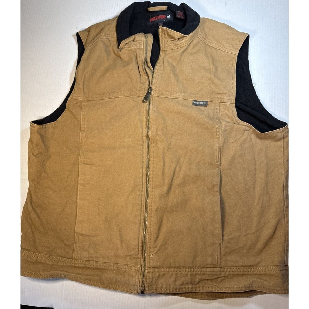 Wolverine Men’s Canvas Fleece-lined Zip-up Workwear Vest Size XL Ranch Outdoor